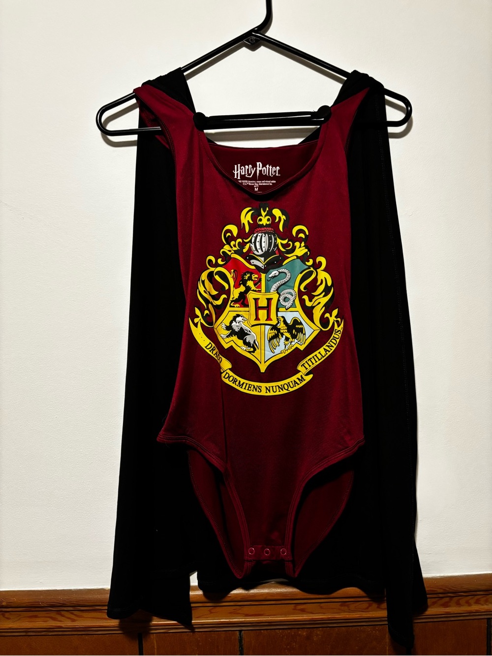 Harry Potter Gryffindor Bodysuit Cape Costume Cosplay Adult Medium Halloween